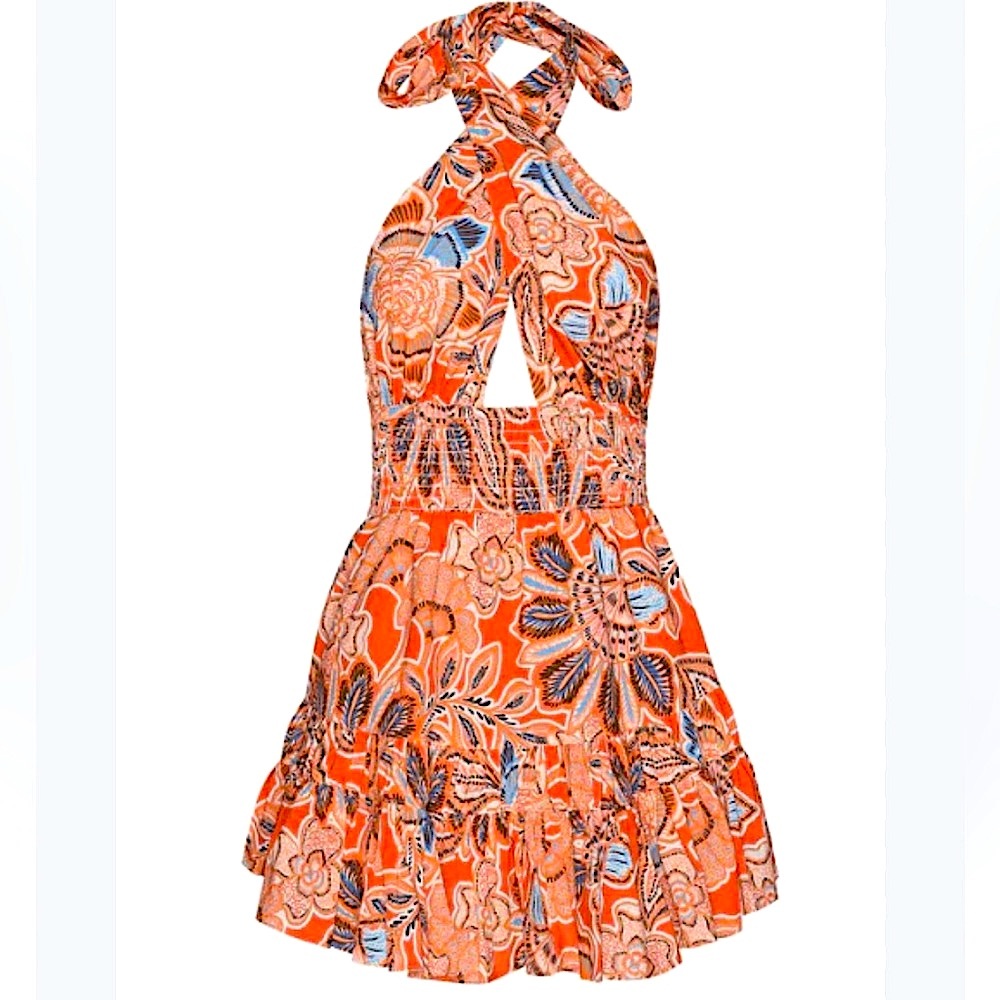 NWT Misa Los Angeles Tula Floral Poplin Halter Mini Dress - Picture 5 of 11
